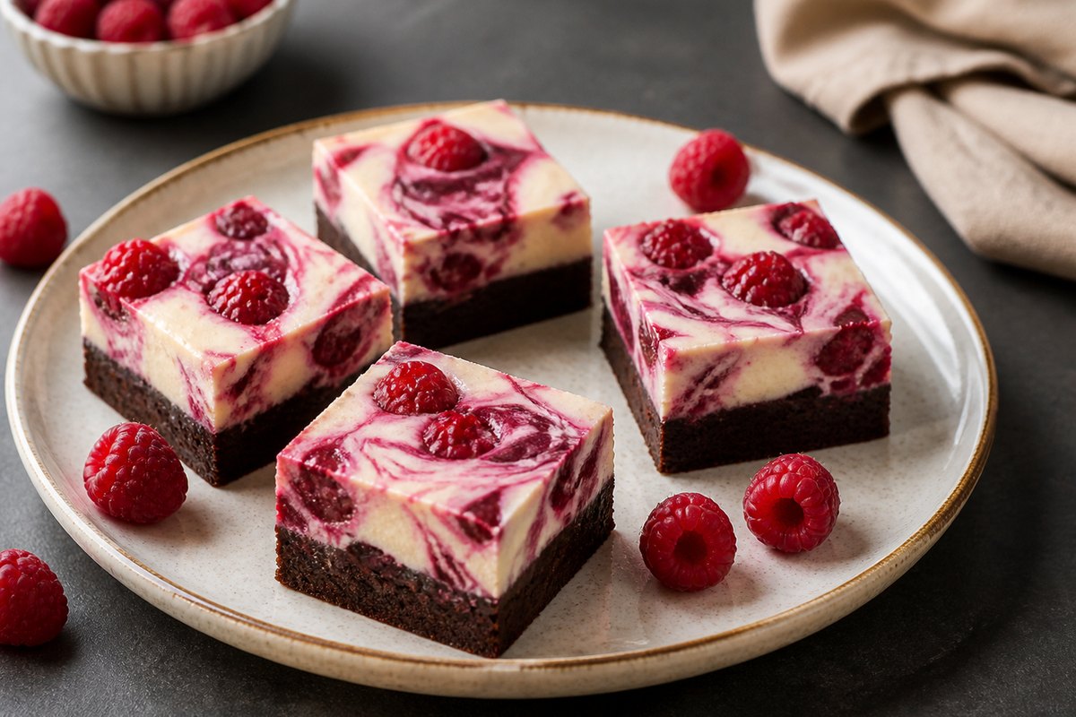 Brownies mit Himbeerkäsekuchen