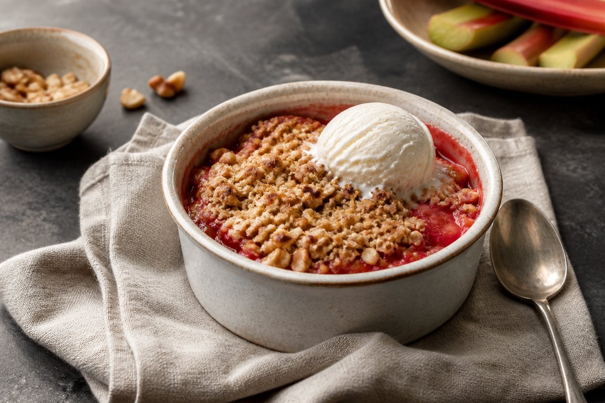 Rhabarber-Apfel-Crumble
